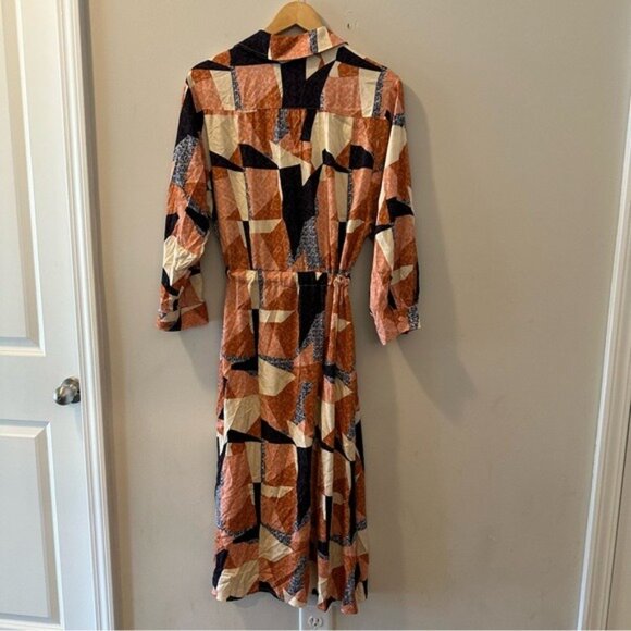 Anthropologie Corey Lynn Calter Abstract Print Belted Shirtdress Size Medium - Picture 3 of 9
